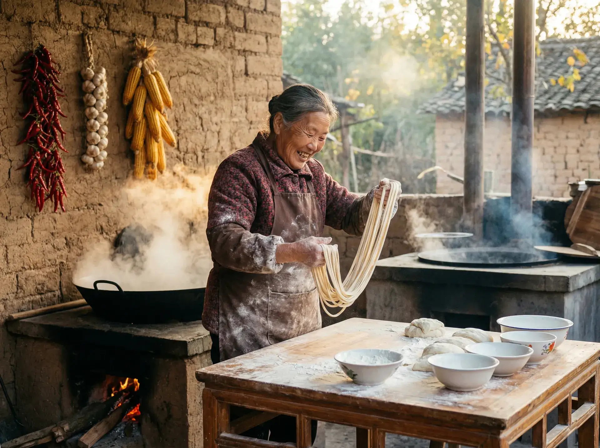 农家大嫂手擀面 - 6220c 乡村美食